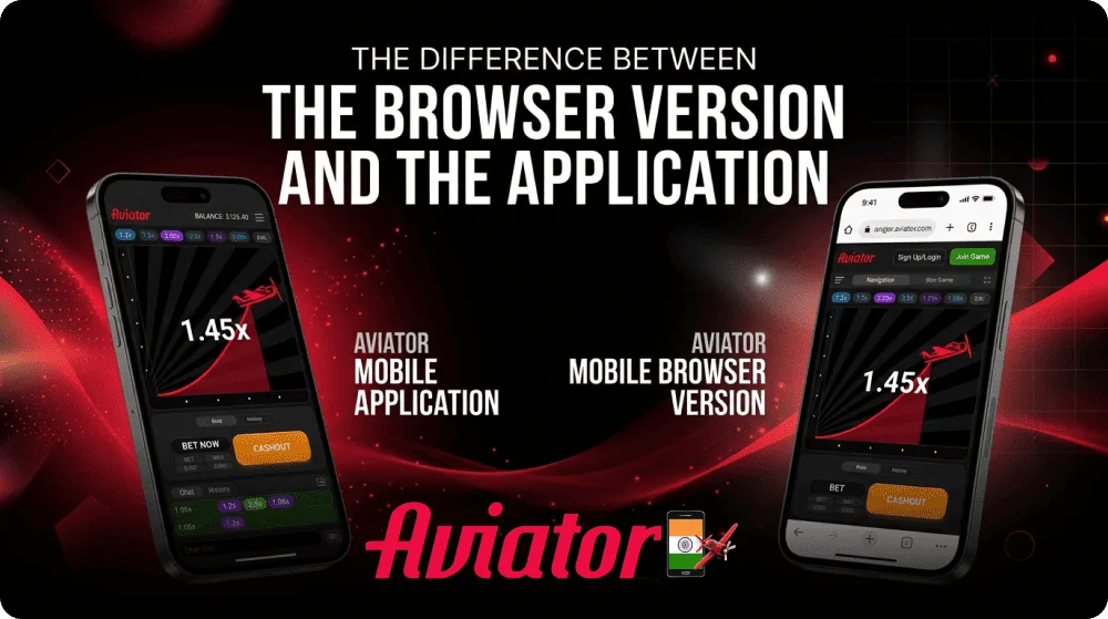 Difference between Aviator mobile app and browser version in India